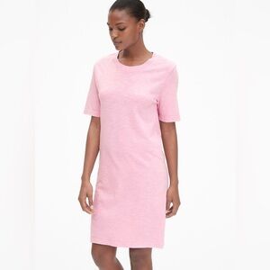 Gap Sz S Lightweight Short Sleeve T-Shirt Dress Light Belle Pink Relaxed Fit